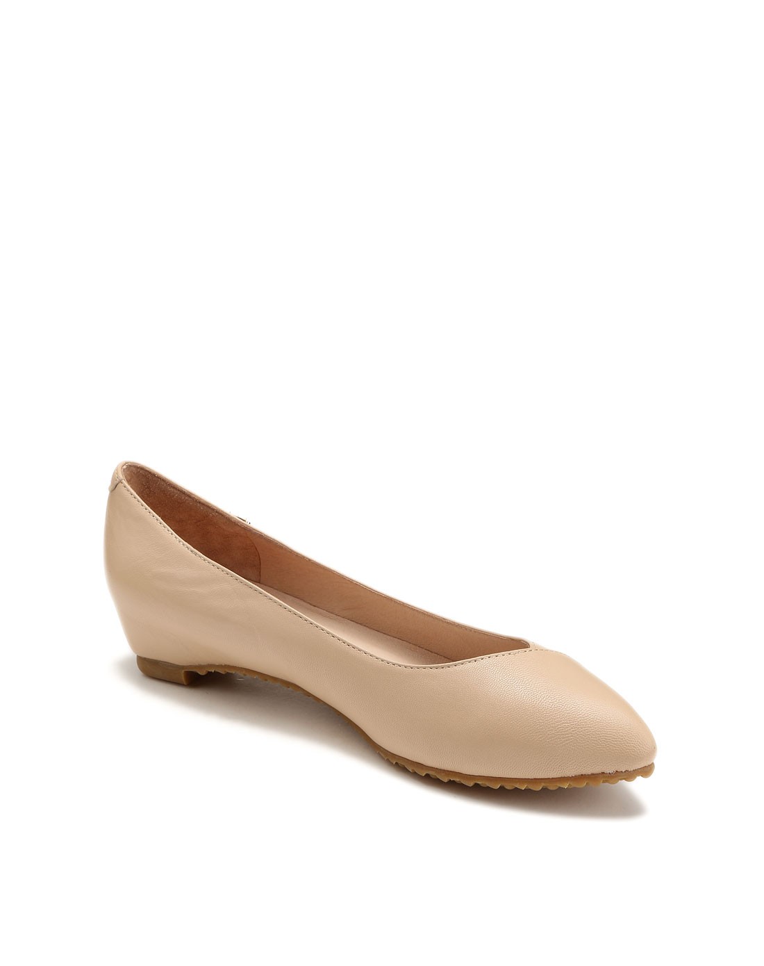 女款杏色休闲浅口单鞋