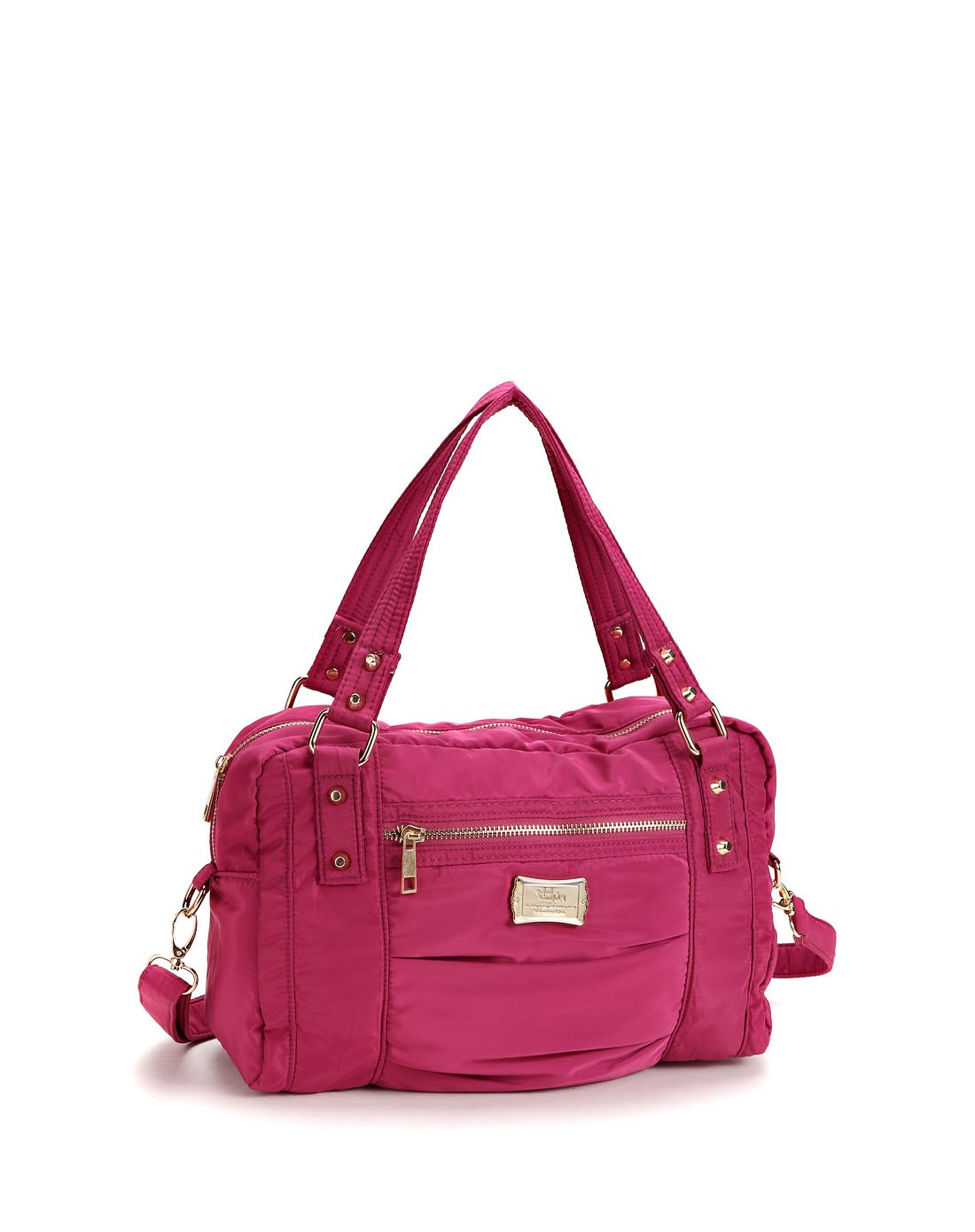 女款紫红色休闲斜挎包