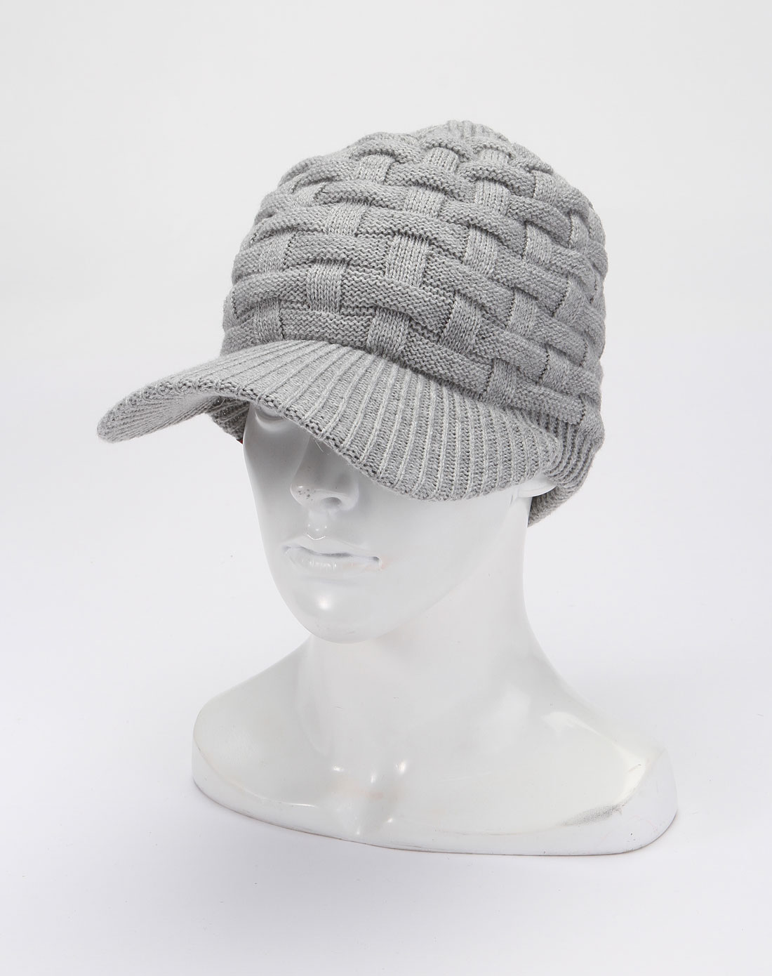 中性银灰色针织帽