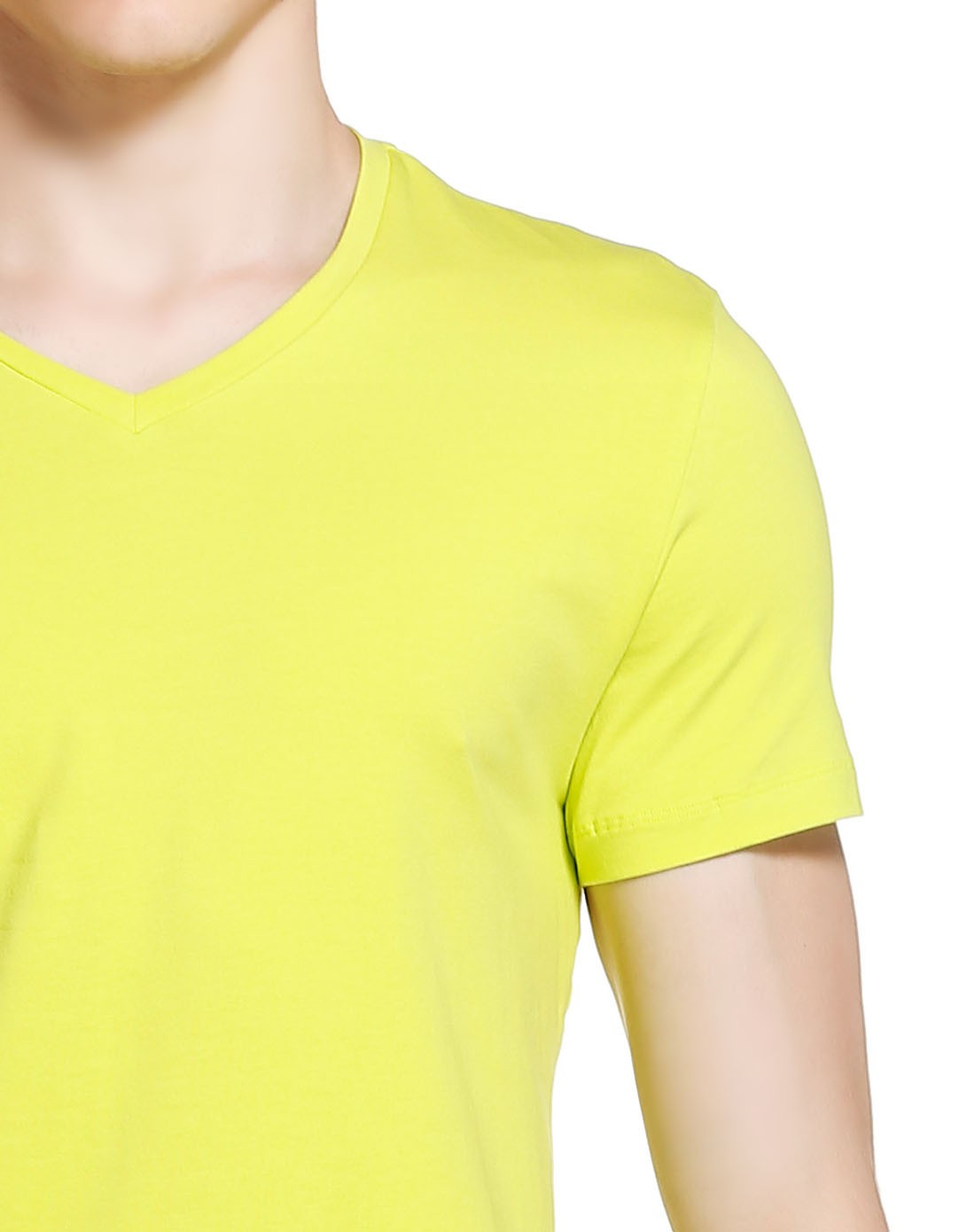 body wild男款黄绿色休闲舒适短袖针织t恤