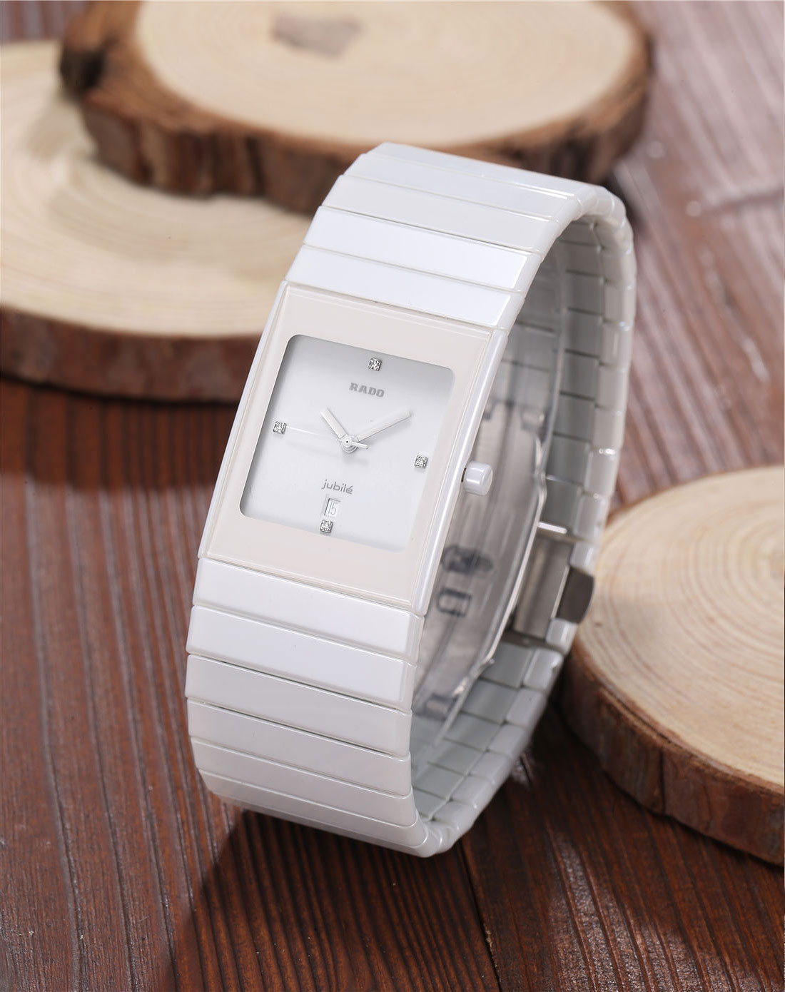雷达rado 整体陶瓷系列白色石英女表r21711702