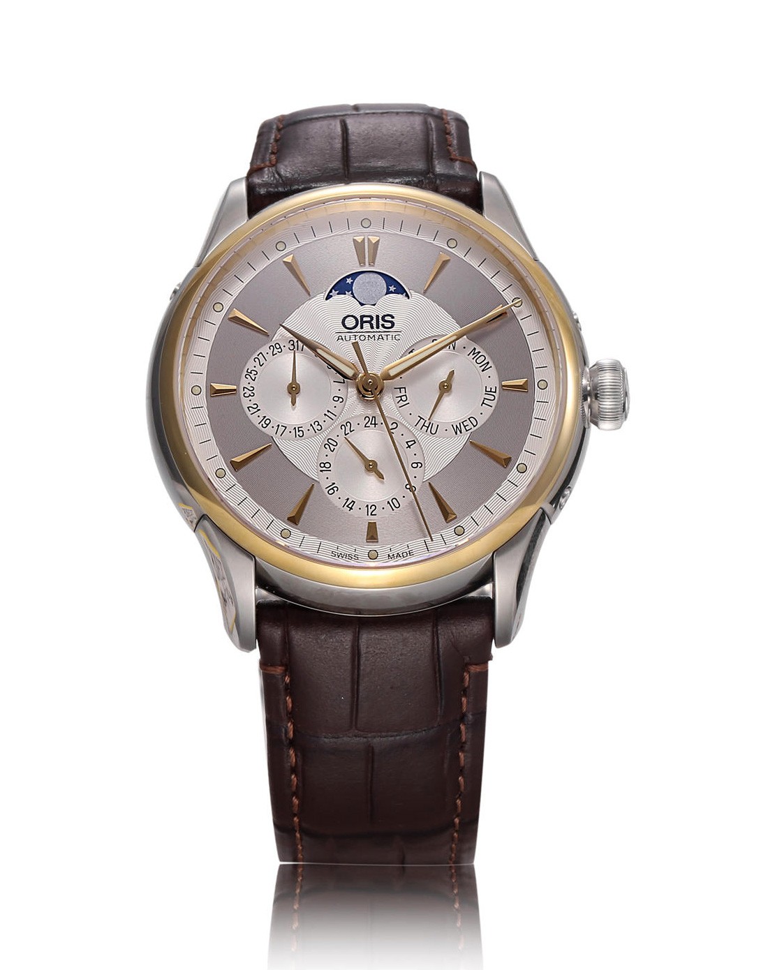 瑞士豪利时oris文化系列白色机械男表