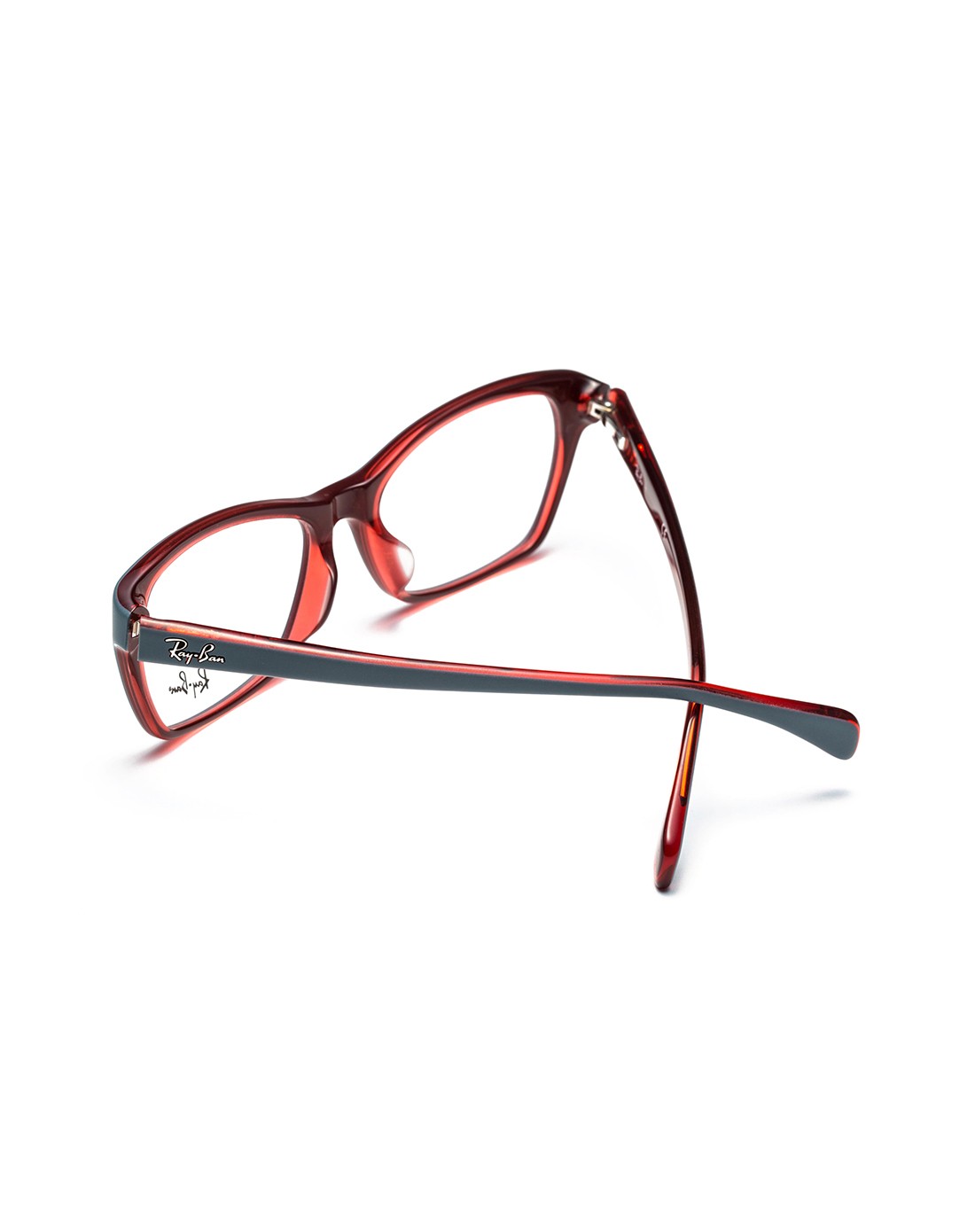 > rayban 外框蓝色 内框酒红色镜框中性光学框