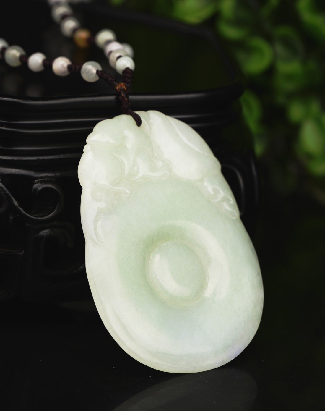 天然a货翡翠如意玉佩(国家权威证书)