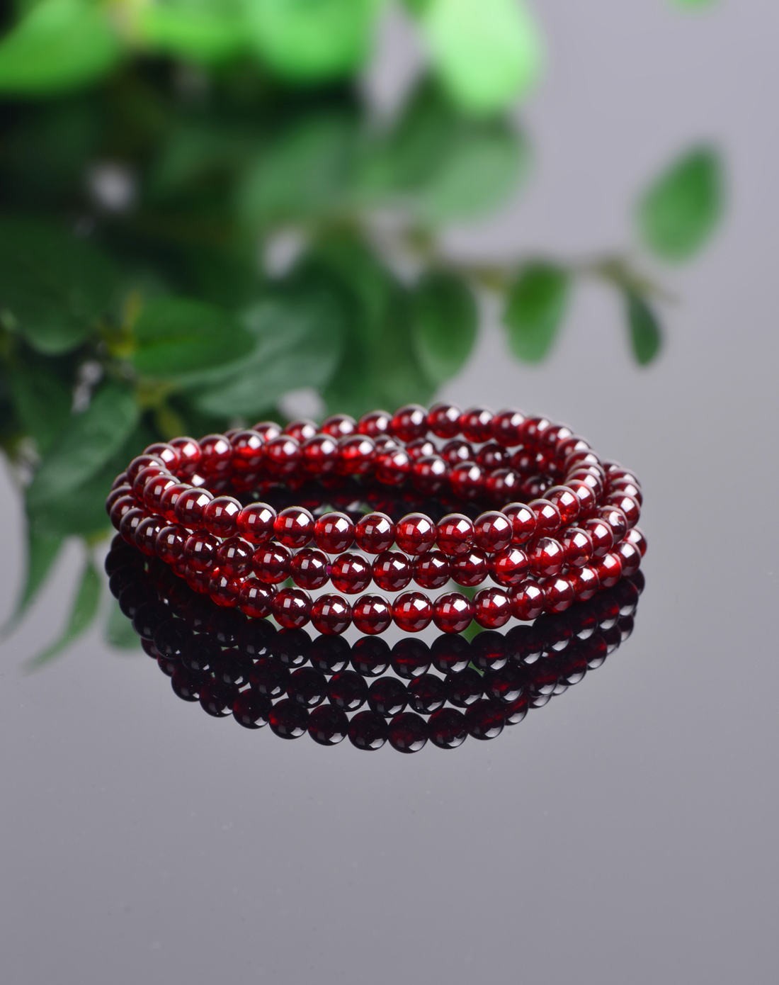 自然机理 星光石榴石三圈手链附证书