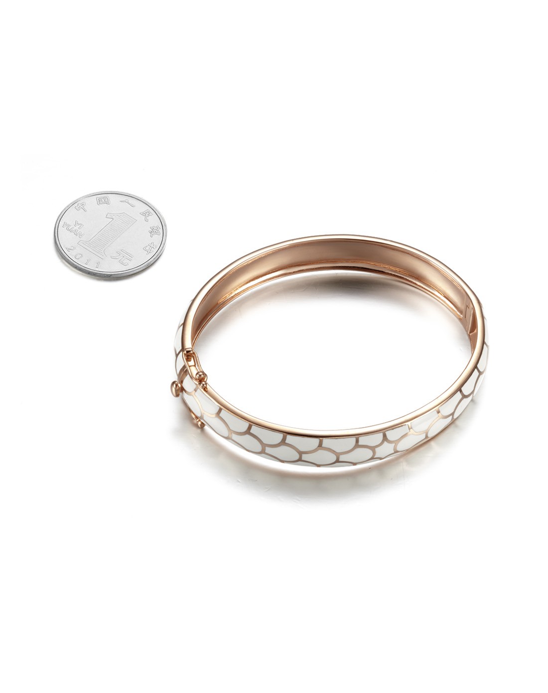 925银电镀玫瑰金&时尚个性蛇纹烤漆手镯