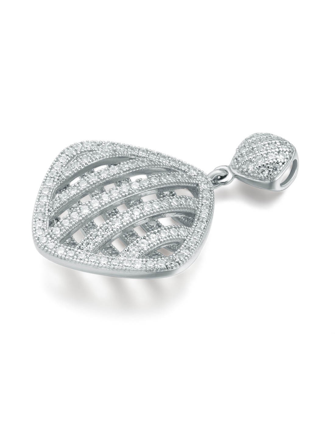 925银电镀白金&优雅镂空吊坠