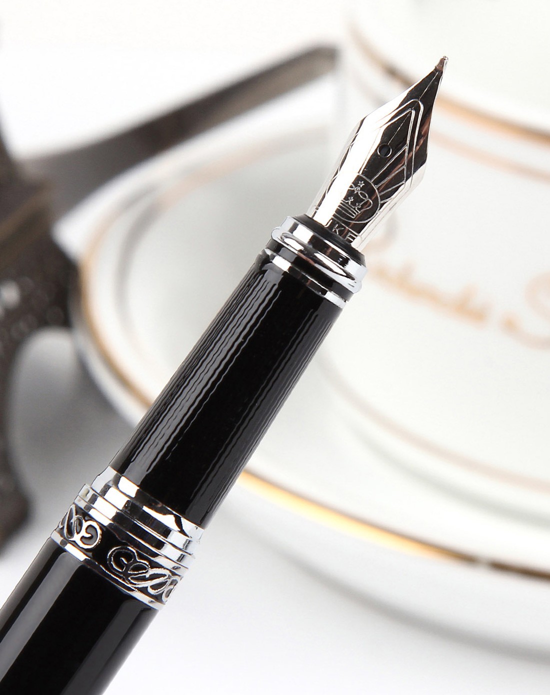 米拉贝尔经典系列银黑色美工笔