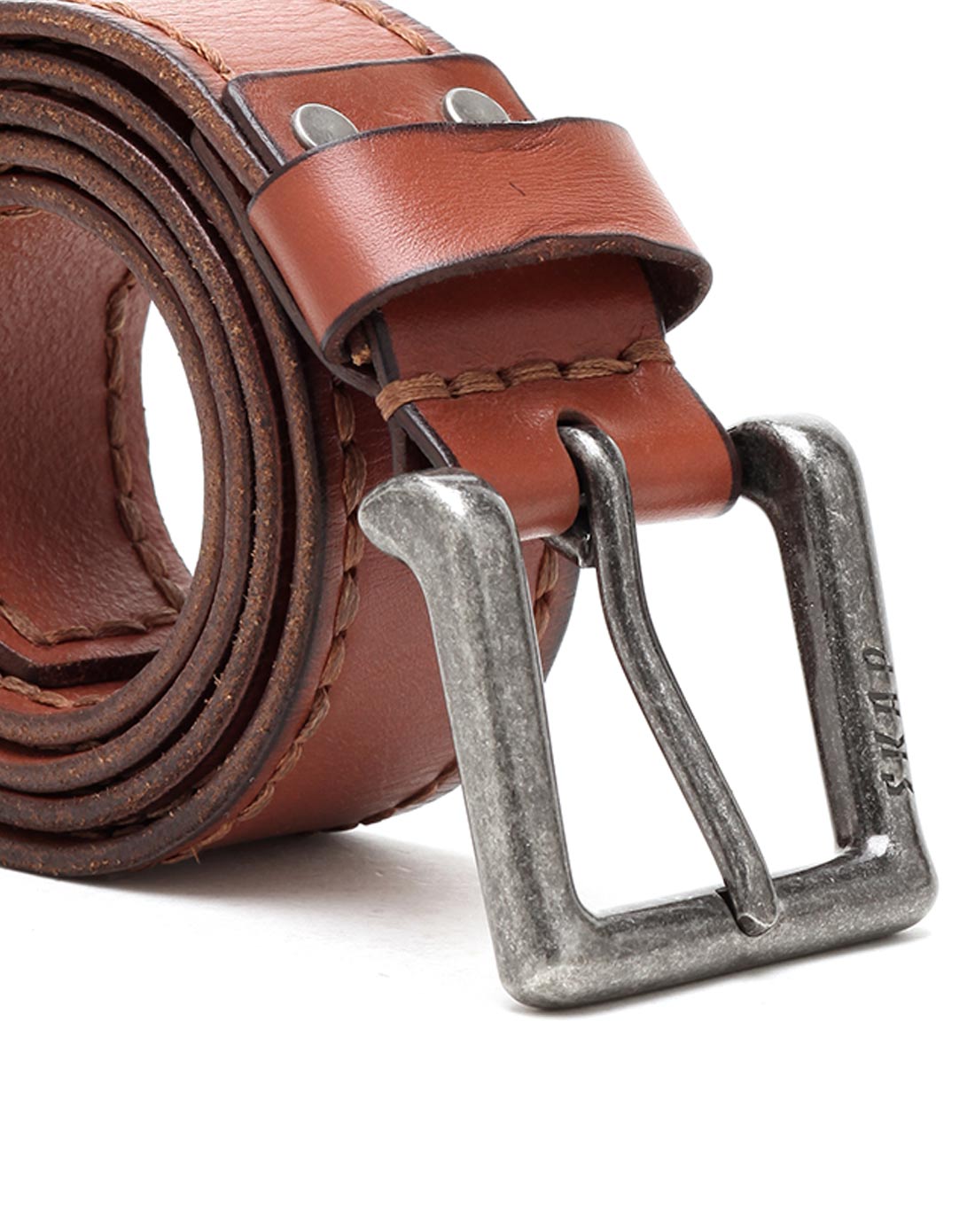 男款泥黄头层黄牛皮腰带