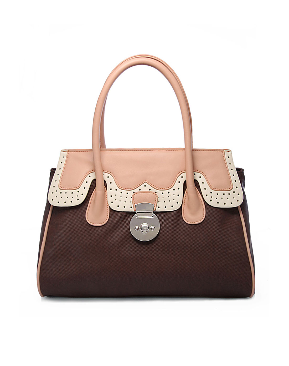 女款樱花粉镂空pu休闲包