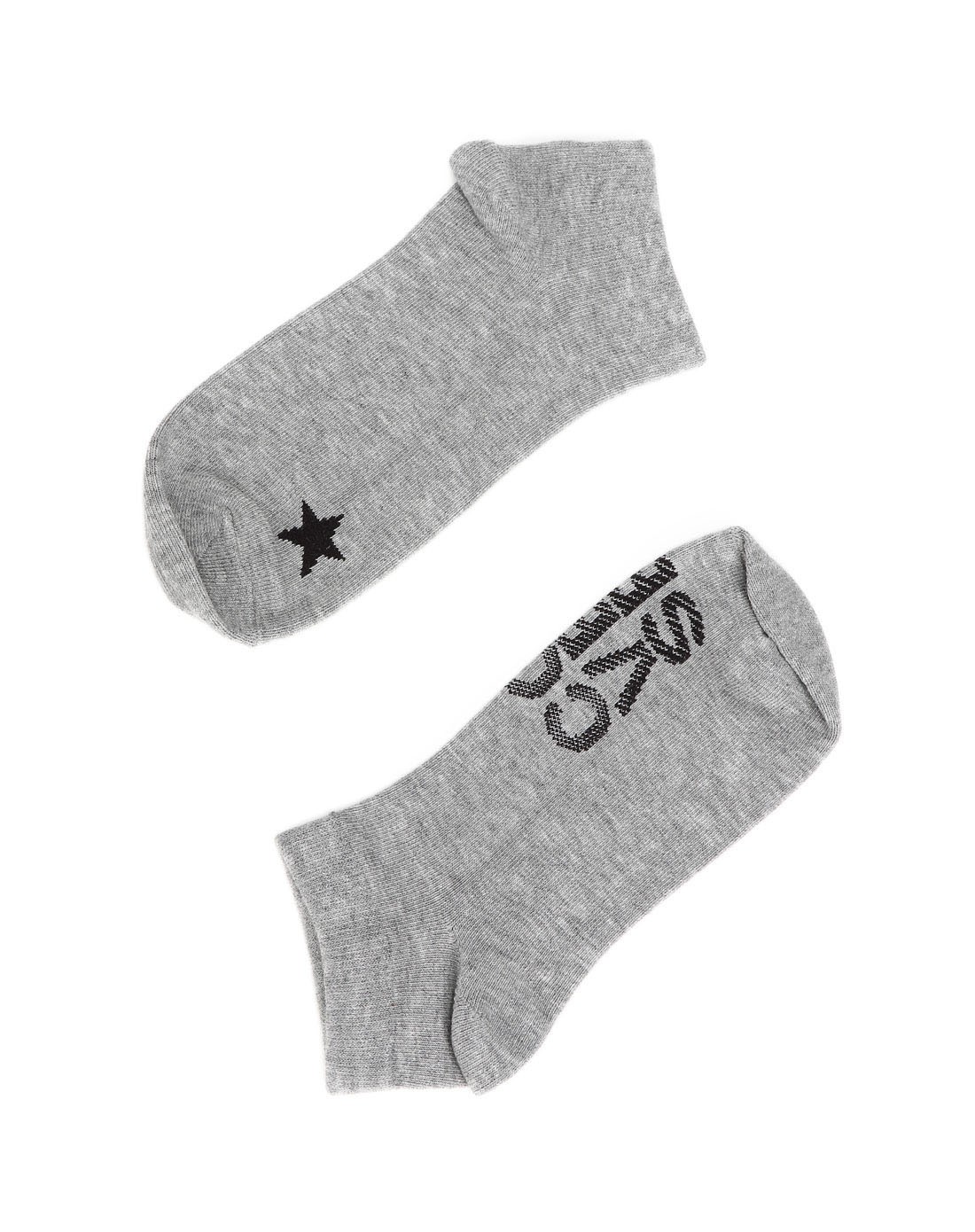 匡威converse男女潮流专场 透气弹力 中性款纹理灰色袜子