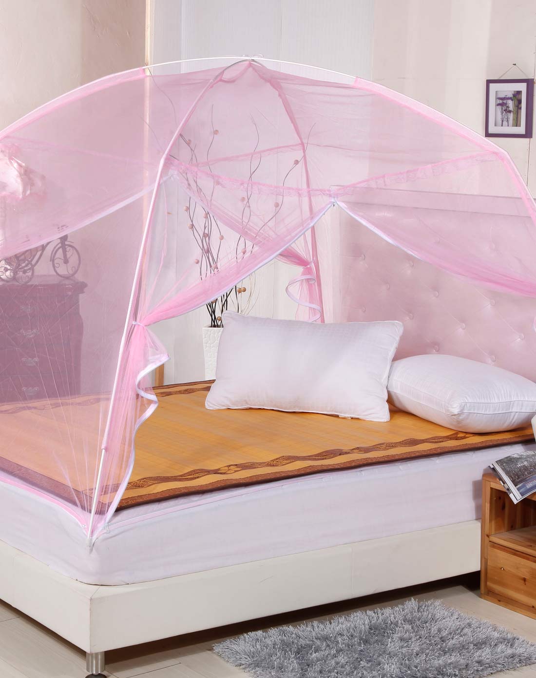 1.8m蒙古包双开门蚊帐玉色