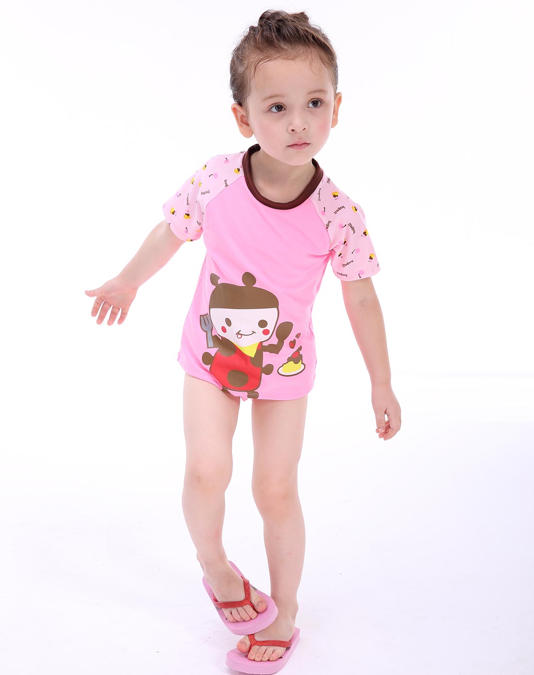 女童蜜蜂三角式分体泳衣