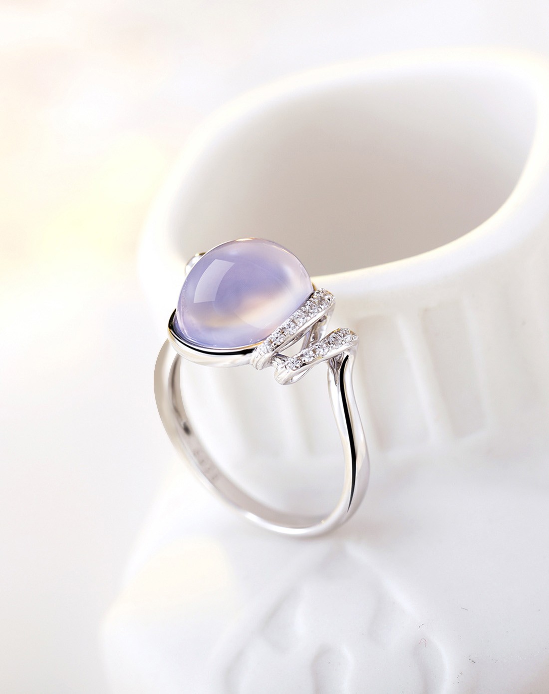 天然紫玉髓925纯银戒指浮生若梦(配证书)