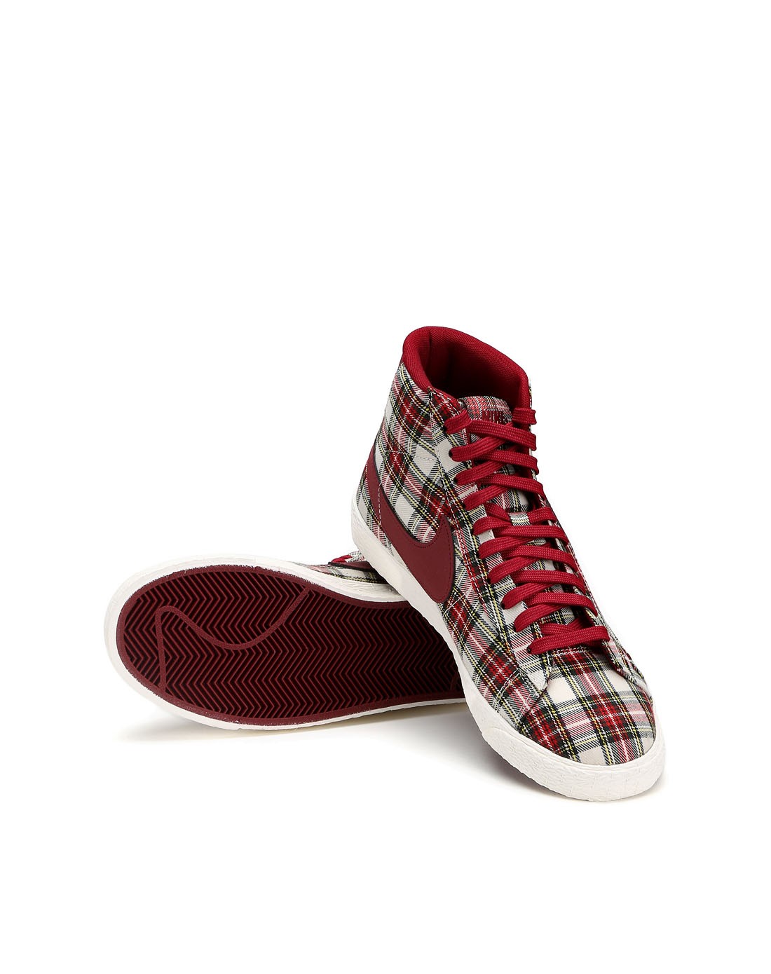 女款红白格纹blazer复古鞋