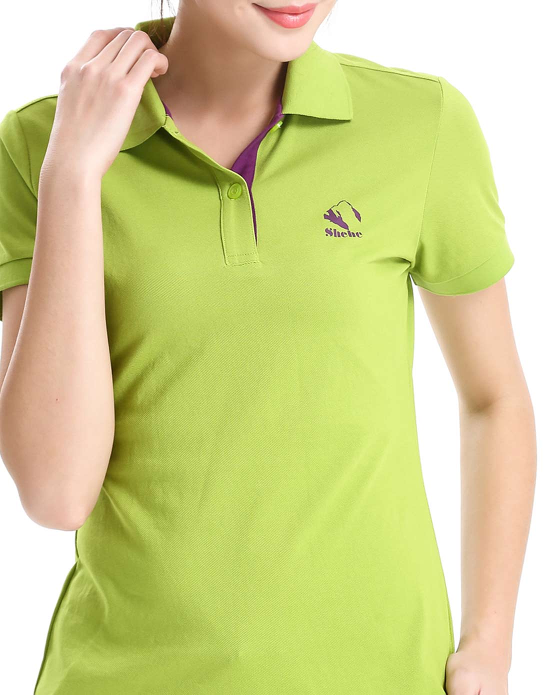 户外休闲 女装浅草绿polo短t 舒适休闲