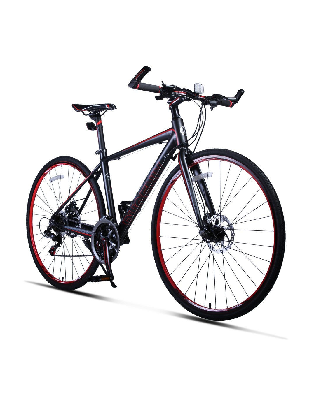 凤凰&奇扬自行车专场直发货凤凰 中性款黑红700cc公路车 直把铝架21速