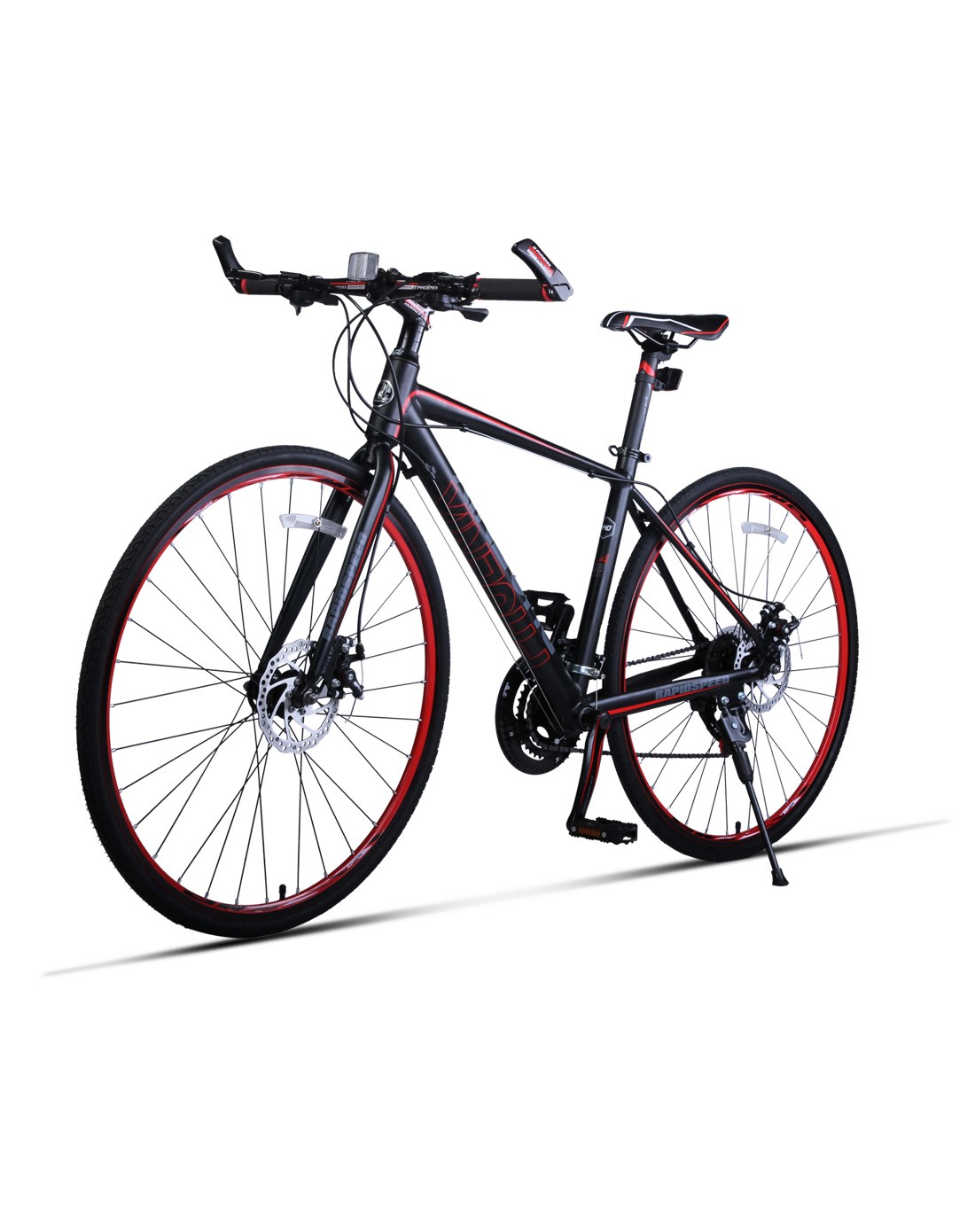 凤凰&奇扬自行车专场直发货凤凰 中性款黑红700cc公路车 直把铝架21速