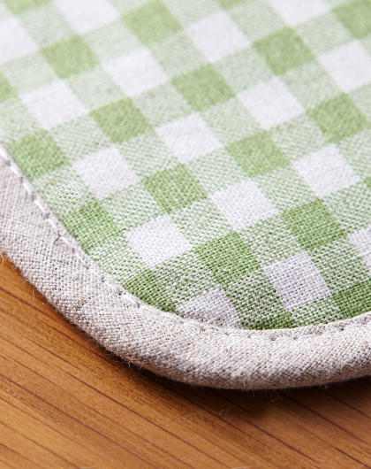 萱泽xuanze 布艺隔热垫/锅垫-绿格