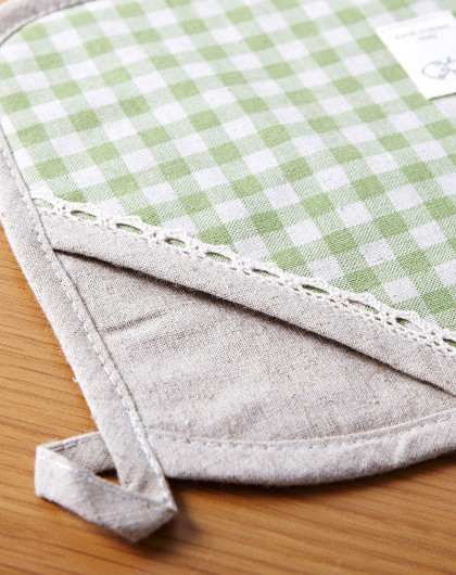 萱泽xuanze 布艺隔热垫/锅垫-绿格