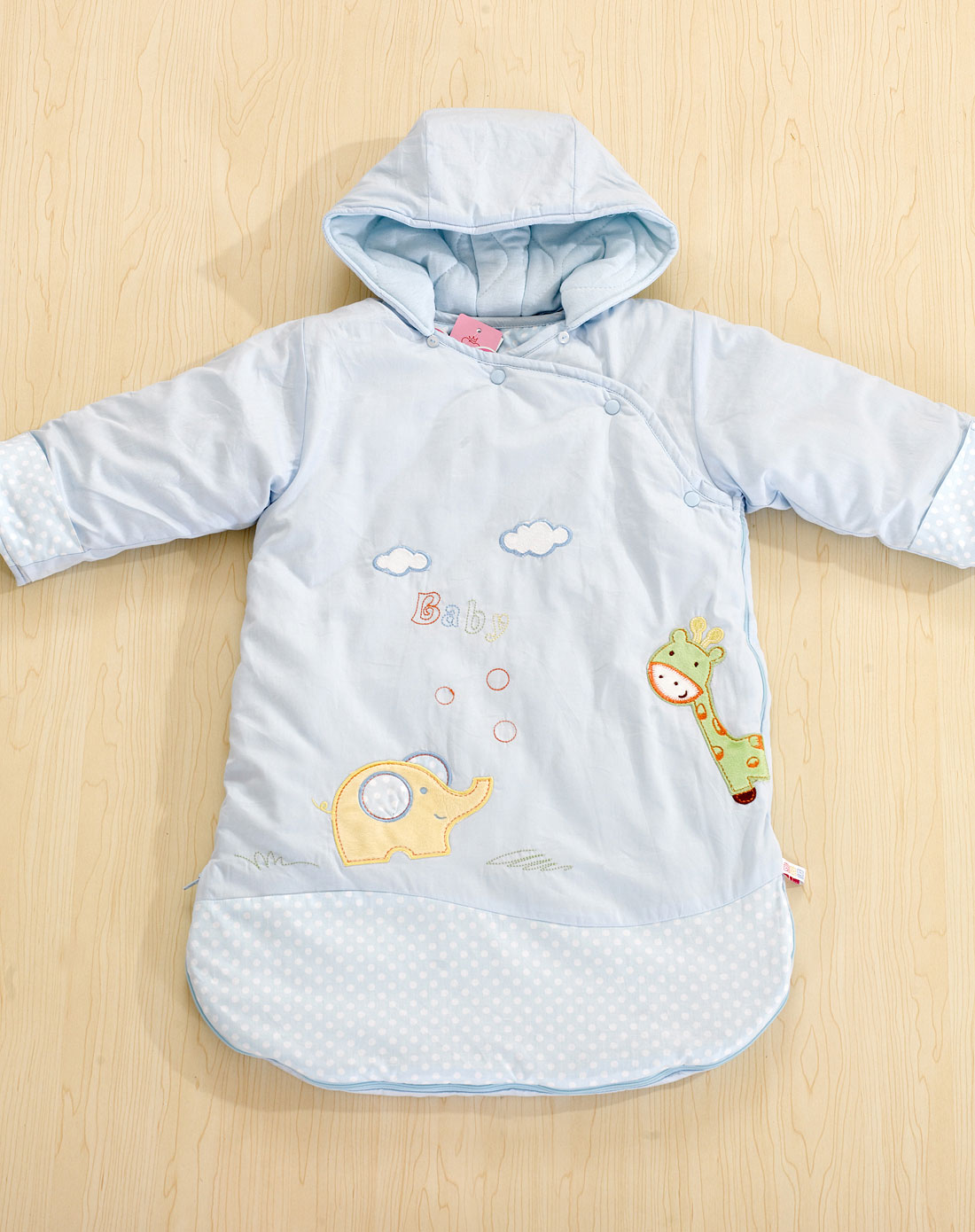 婴儿保暖睡袋-蓝色长颈鹿