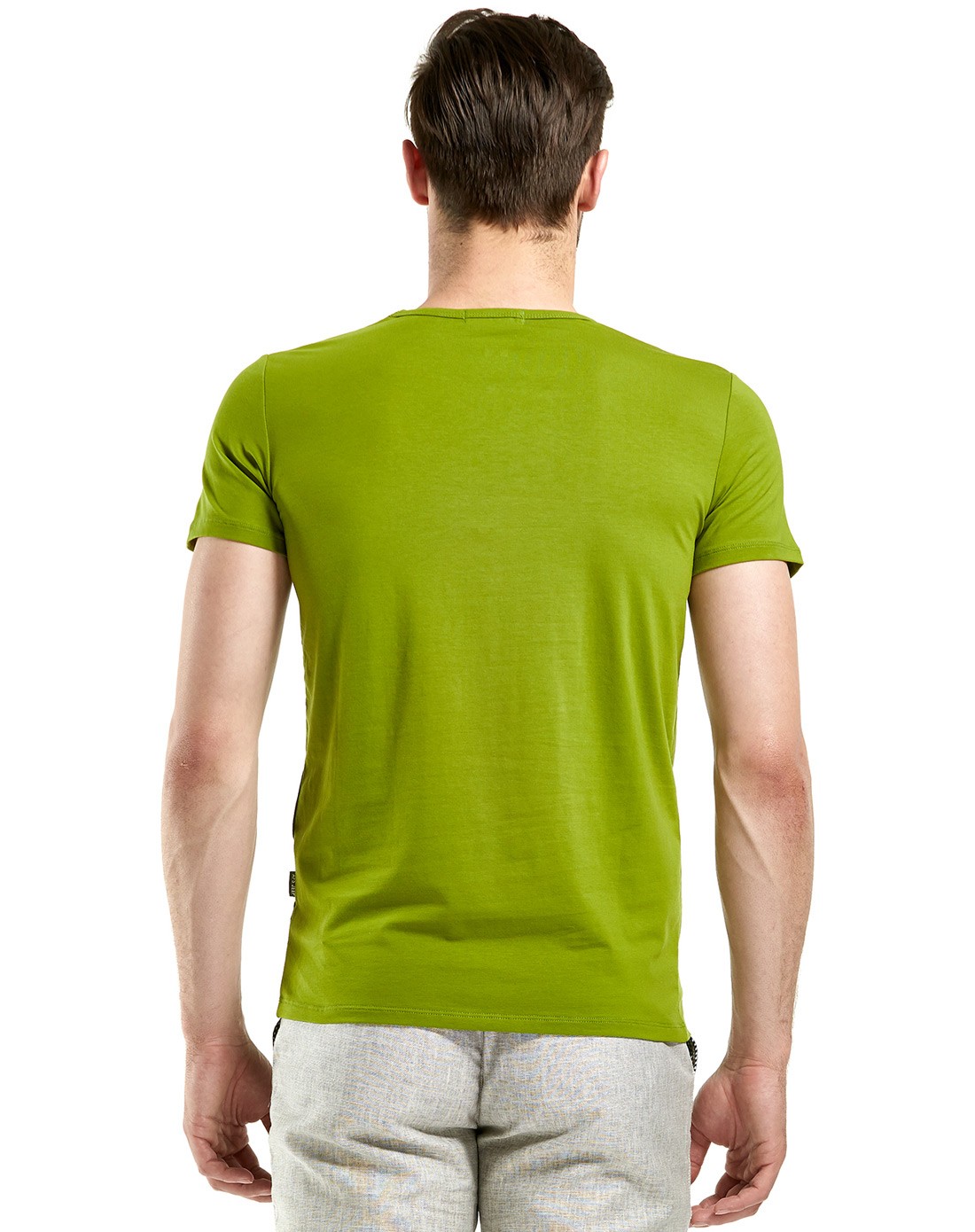 清凉透气 男士草绿色t恤 短袖圆领