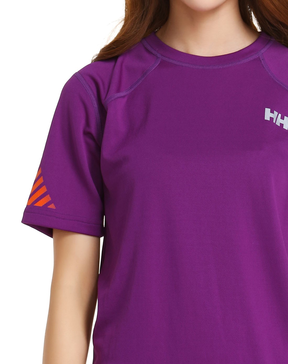 吸湿排汗 女款深紫色短袖t恤 防晒舒适