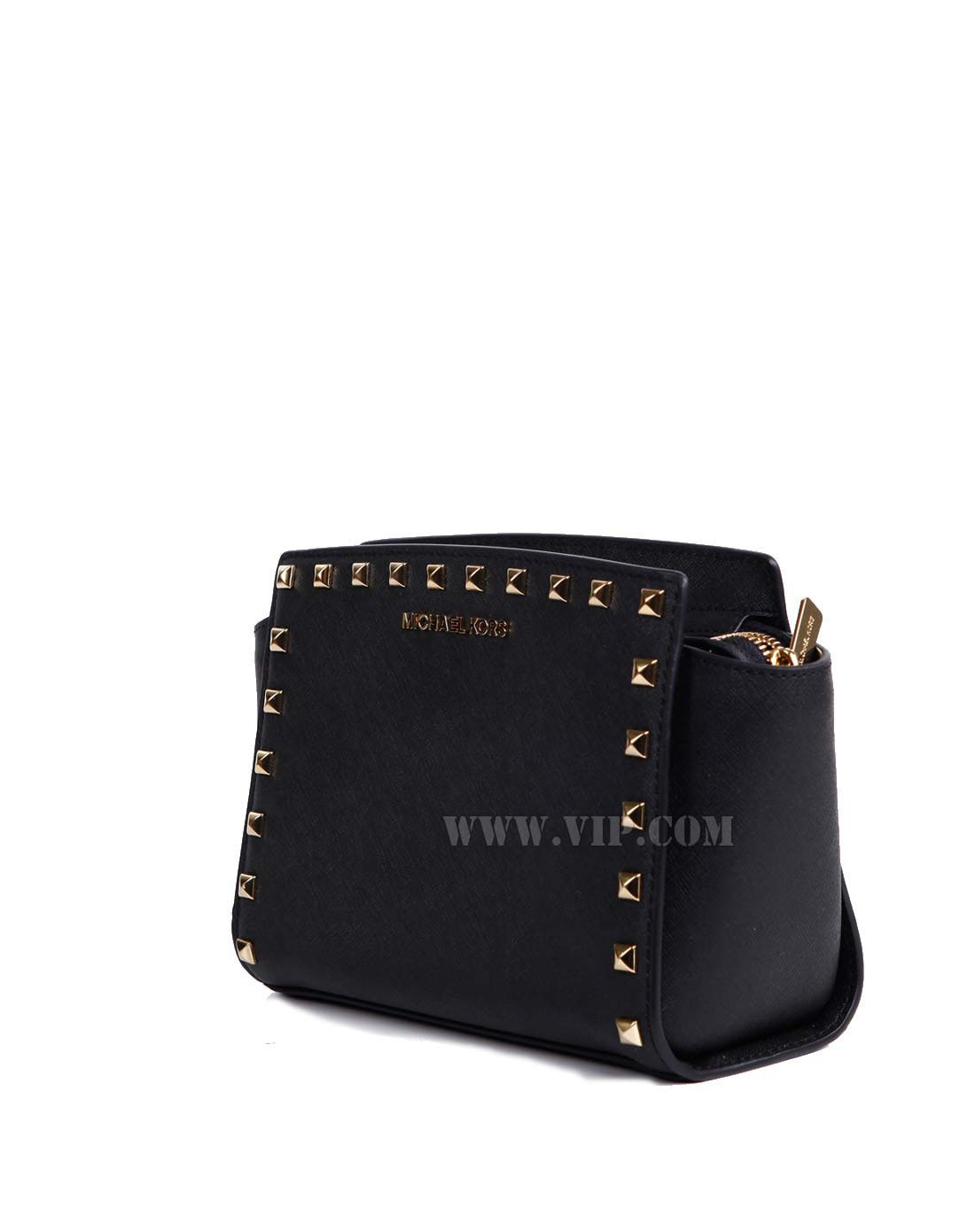 > mk迷你邮差笑脸包(中号)黑色铆钉