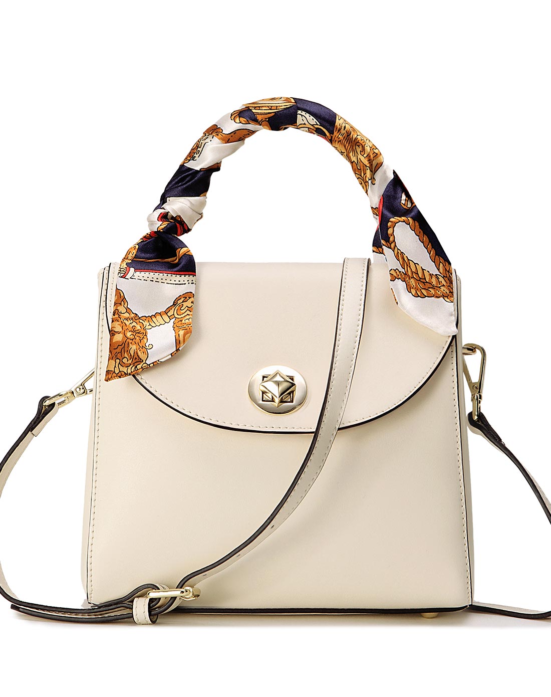 牛皮小方包米白色