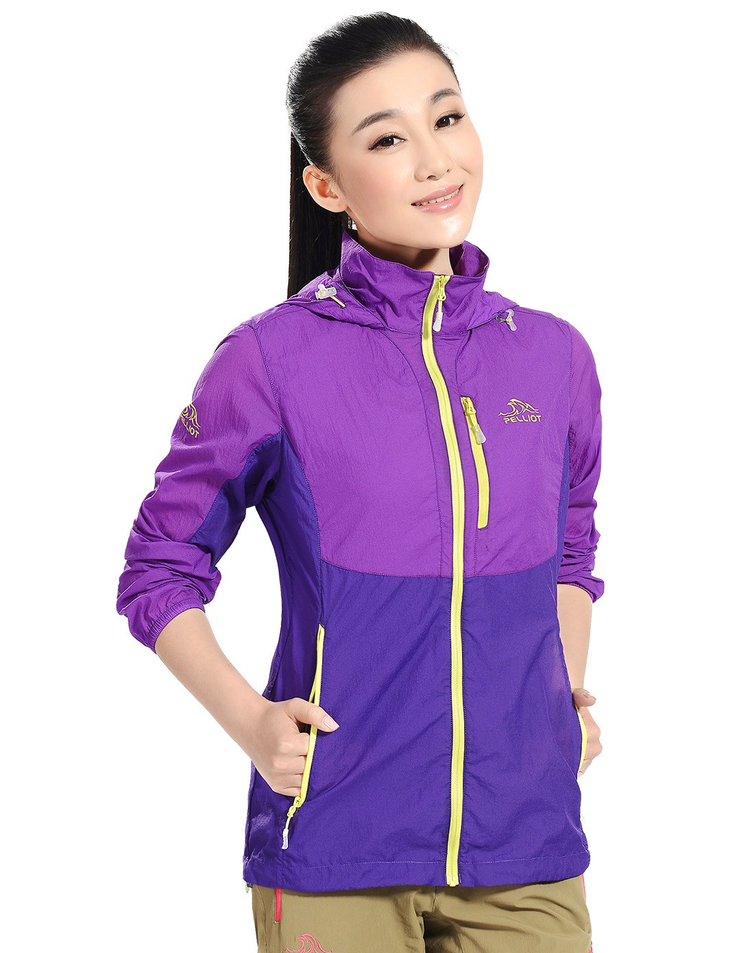 超轻防晒 女款紫色皮肤风衣 拼色时尚