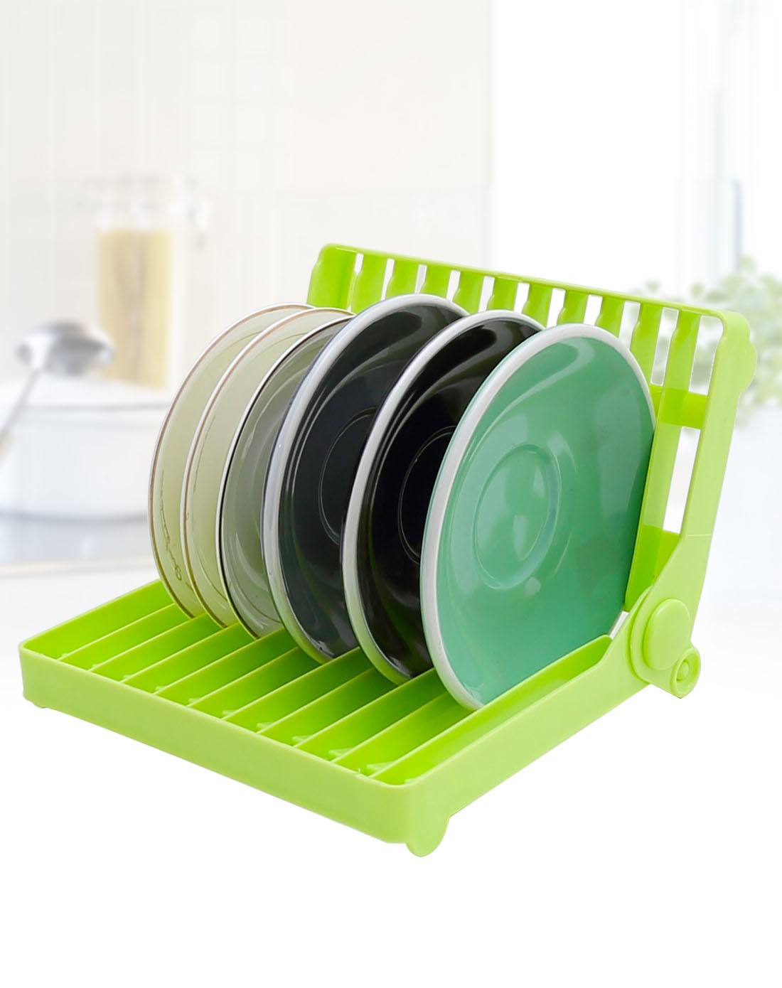 【2件起售】折叠式餐具沥水架(绿色)