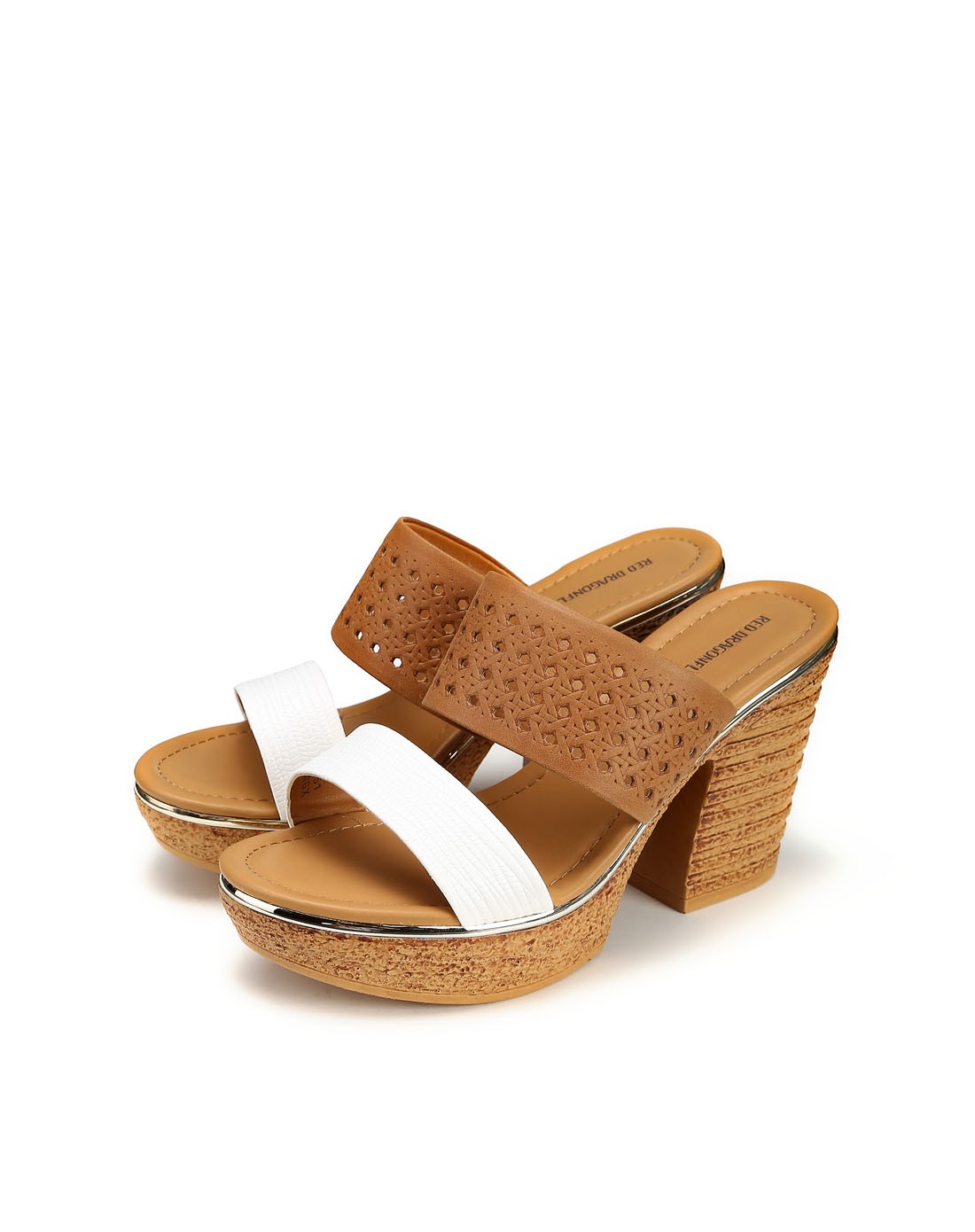 女款白色休闲夏日高跟厚底凉鞋