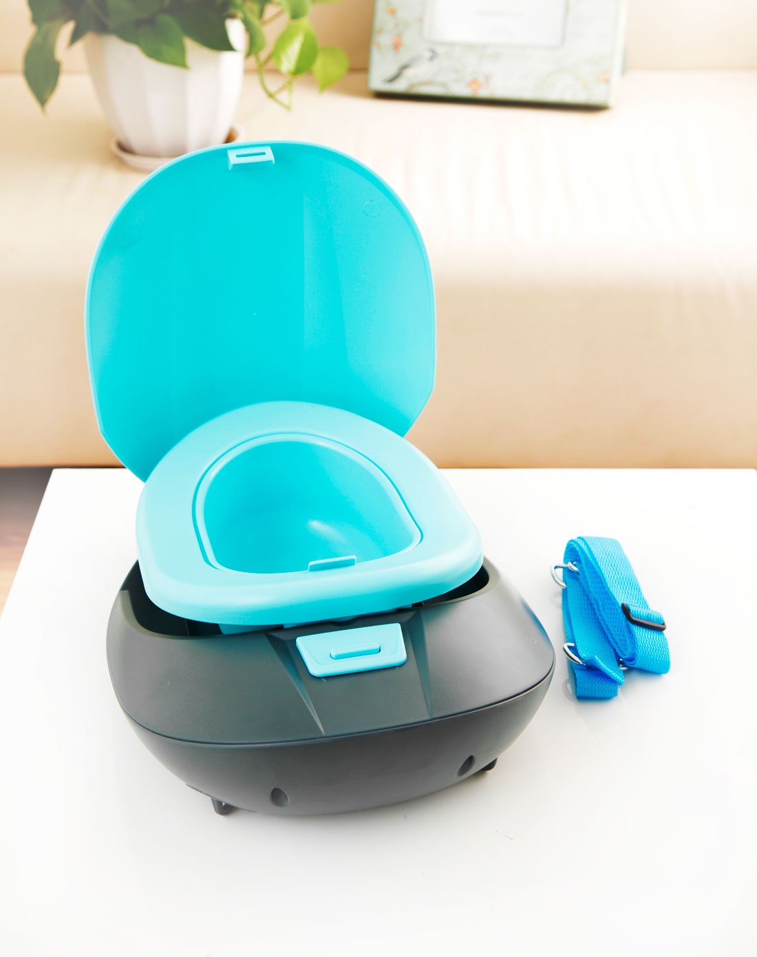 儿童多功能可折叠便携式背包小马桶蓝色