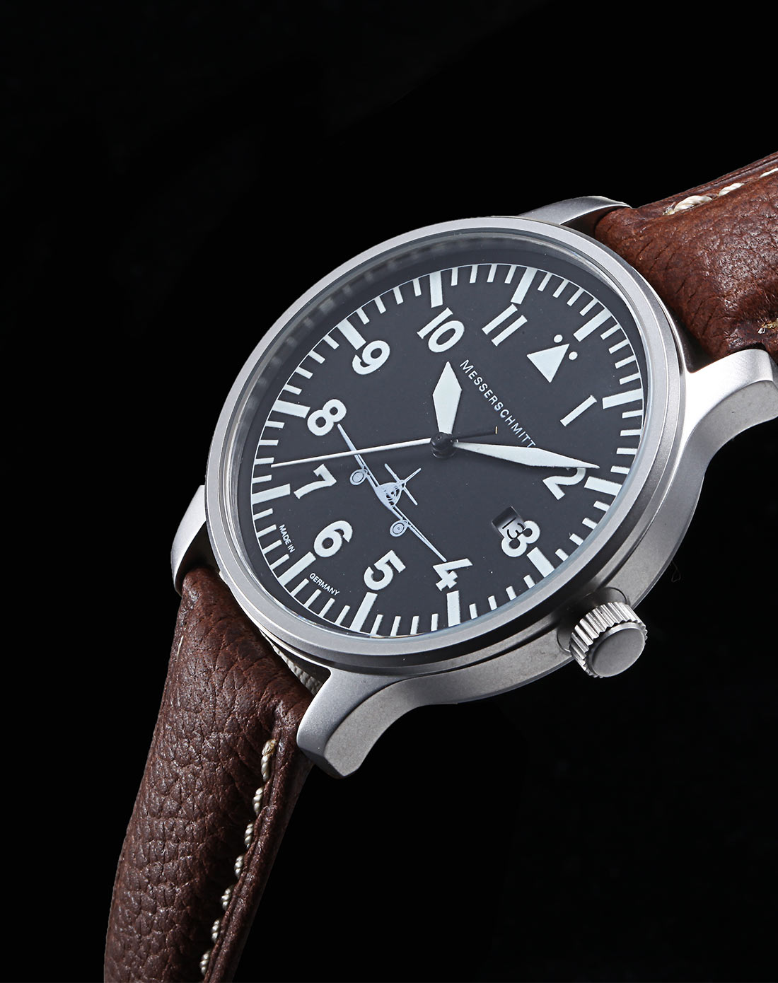【德国腕表 军表之鹰】messerschmitt硬朗夜光石英男表