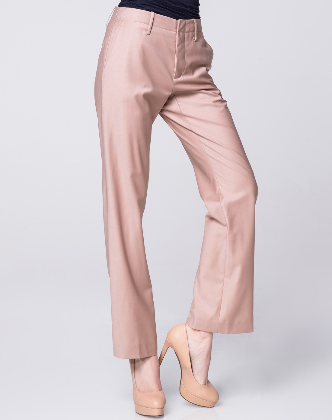 藕粉色都市百搭长裤