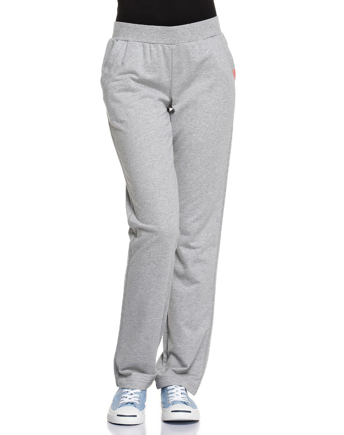 纯棉舒适 女款灰花灰色运动长裤 简洁绑带