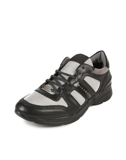 richmond 意大利进口白色/黑色牛皮革满口单鞋