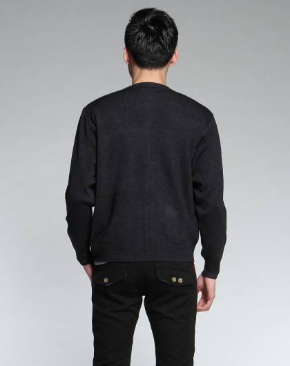 男款黑灰色针织衫