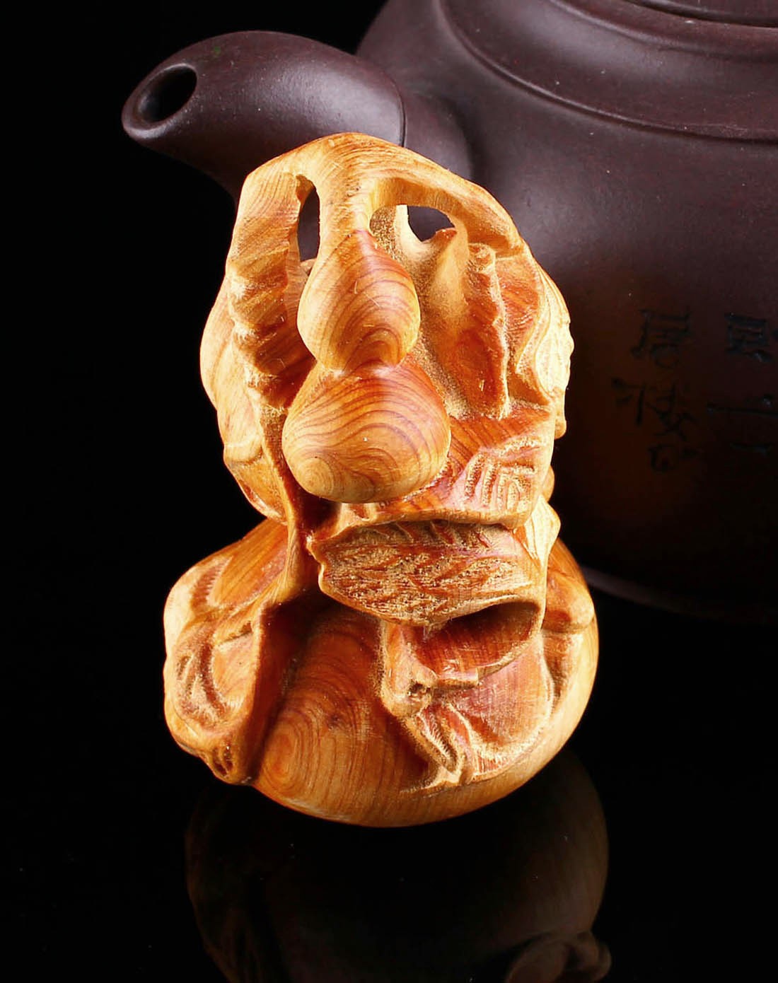 福禄安康--崖柏木葫芦手把件