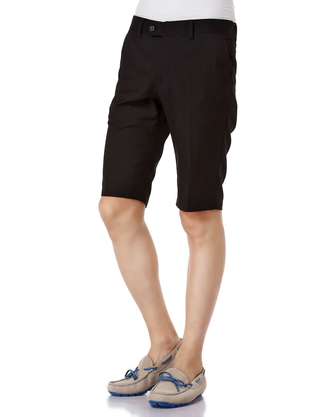 黑色绅士斜口袋短西裤