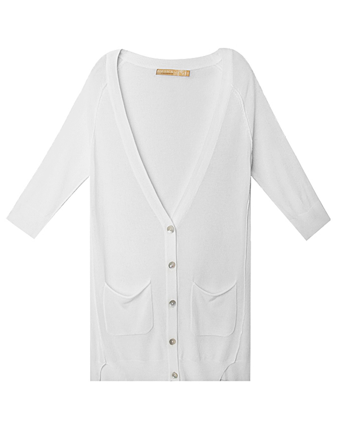 (特惠)香草白 超薄v领中长款防晒衫