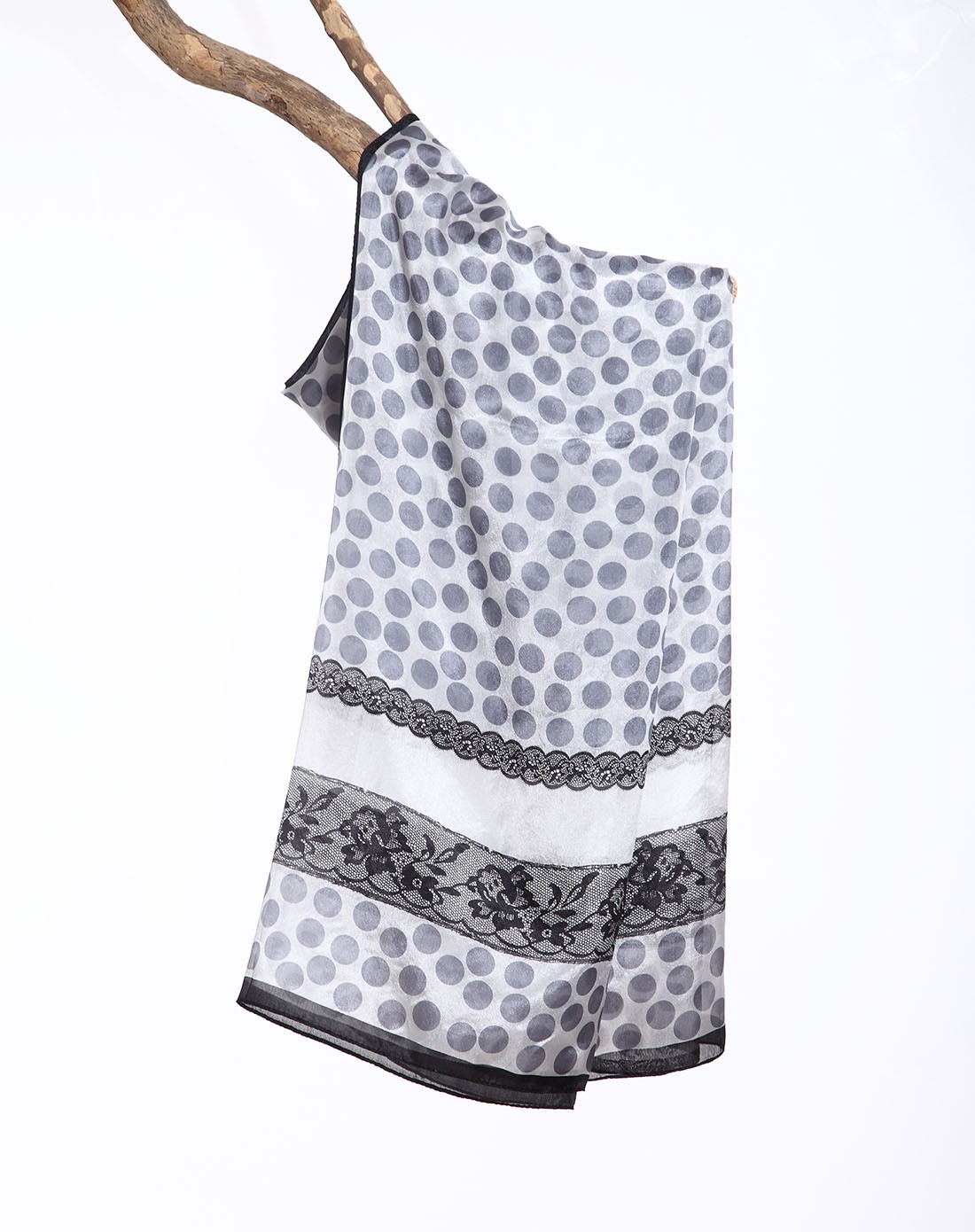 波点图案100%桑蚕丝超大规格防晒巾