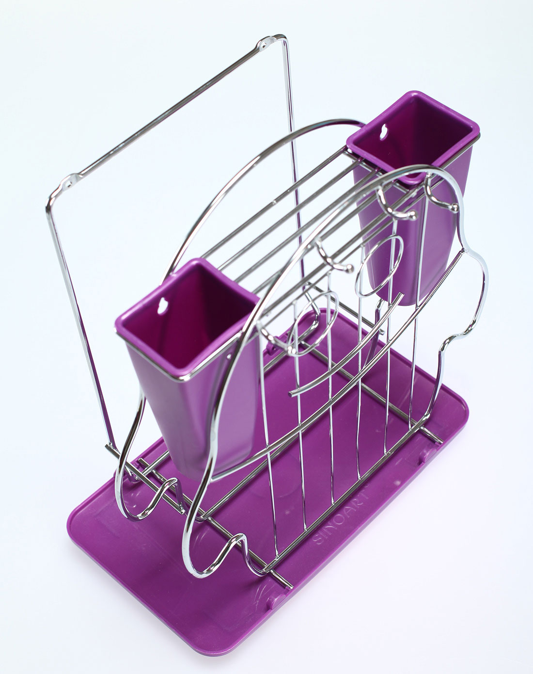 h&3家居用品专场-紫色企鹅造型金属砧板刀架