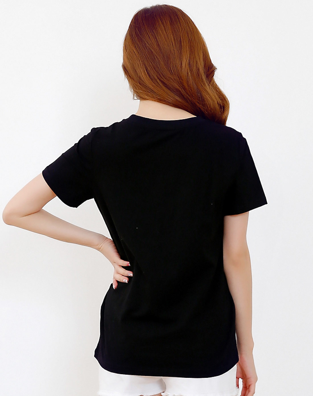 韩都衣舍hstyle黑色短袖t恤gd50690006_唯品会