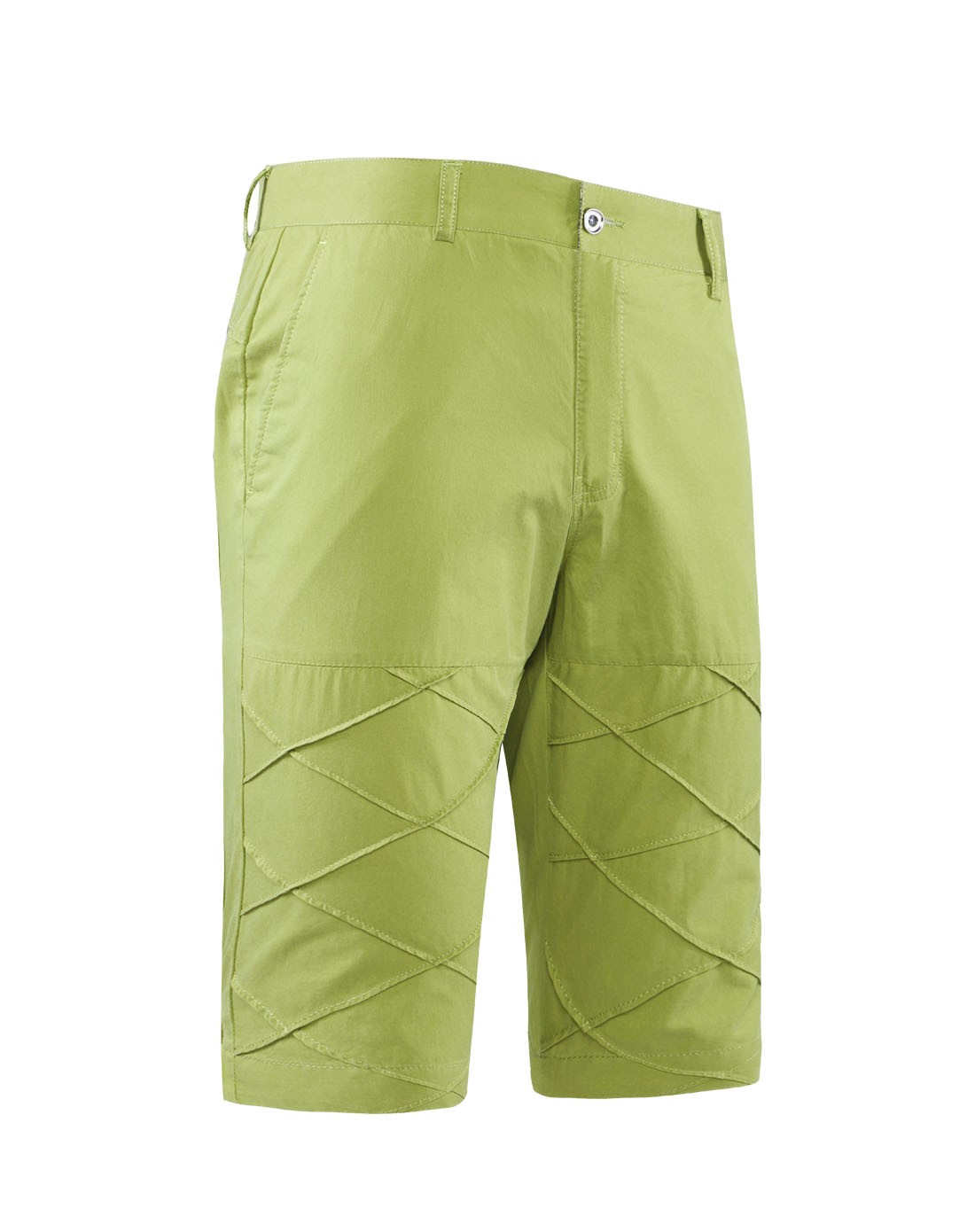 北陆 清凉透气 男款浅绿色休闲短裤 时尚休闲