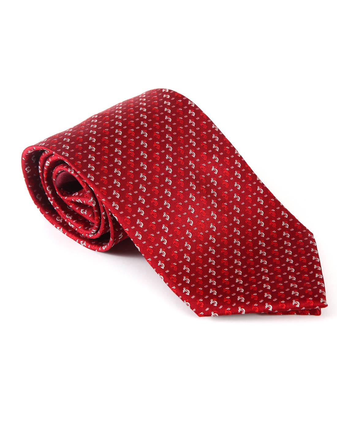 暗红色提花桑蚕丝商务领带