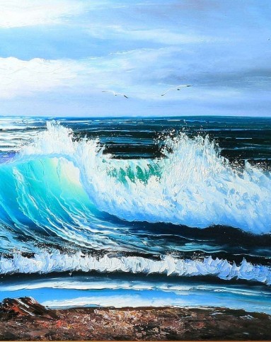 经典油画海浪系列b款