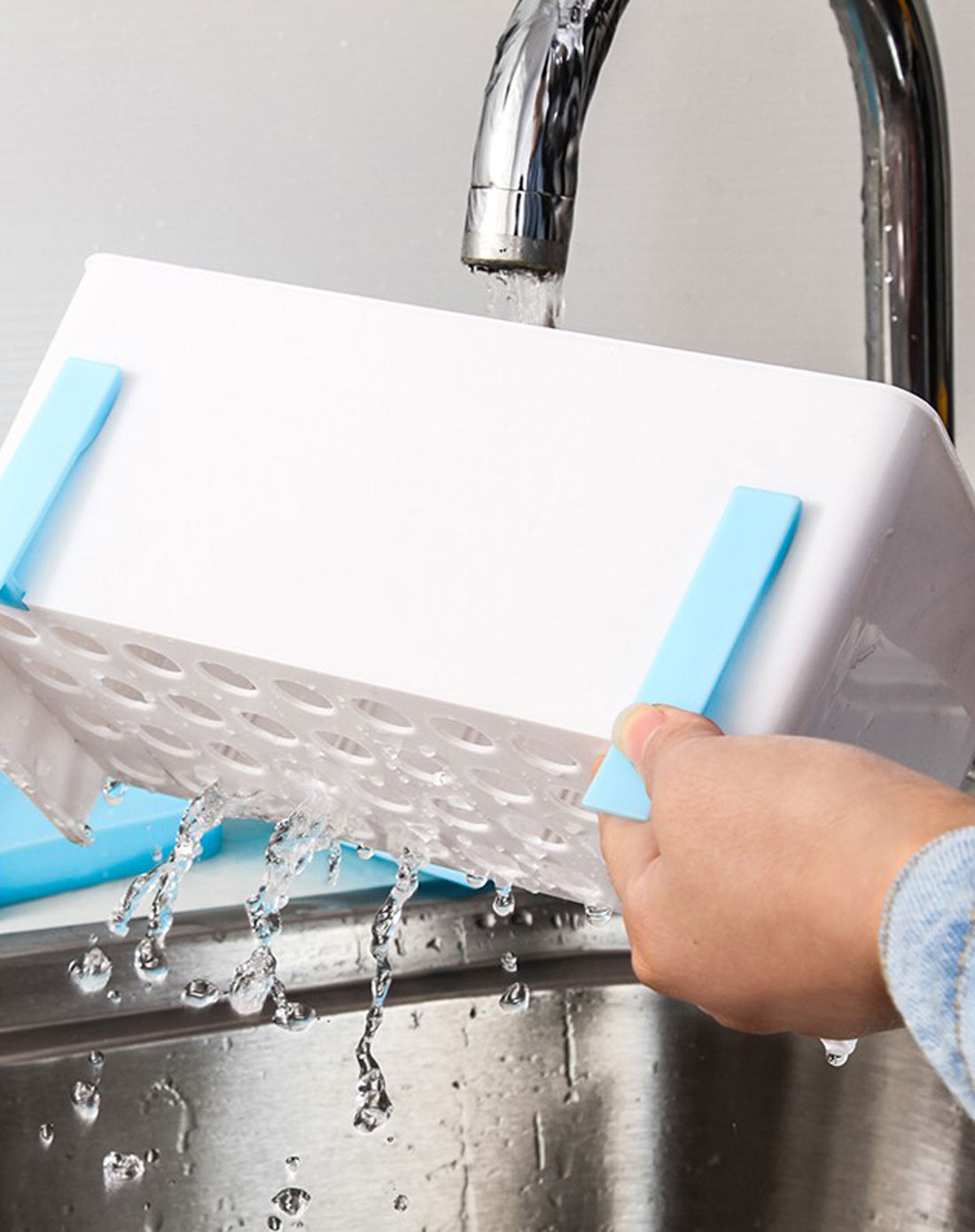 友纳 塑料多功能沥水架 蓝色