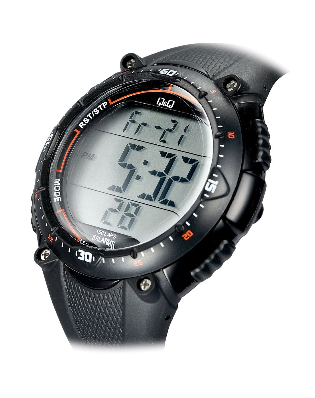 精工seiko,q&q手表专场-q&q 男款黑/灰色商务休闲运动数显电子手表