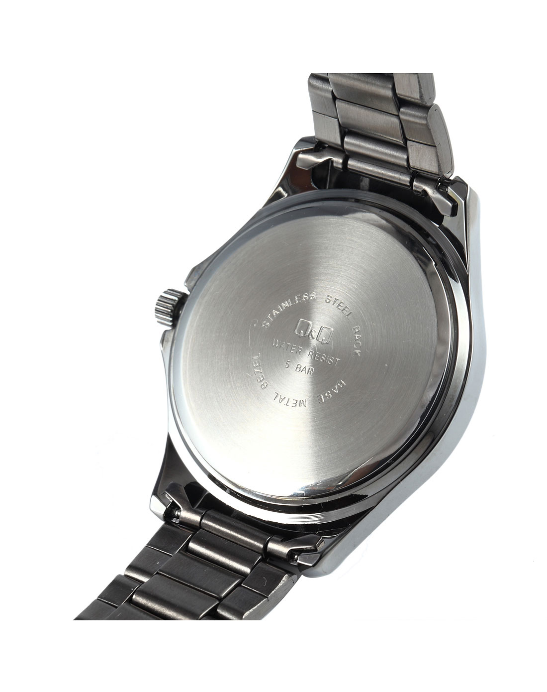 男款灰黑/钨色独特月亮日历显示不锈钢石英手表